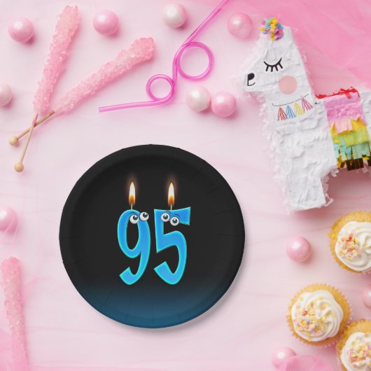 95誕生日（ろうそく火の付いた） ペーパープレート (パーティー)