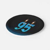 95誕生日（ろうそく火の付いた） ペーパープレート (アングル)