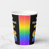 95誕生日:カラフルレインボー# 95,名前をカスタムする 紙コップ (右)