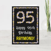 95誕生日:フローラ花数名前をカスタムする カード (正面)