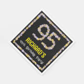 95誕生日:フローラ花数名前をカスタムする スタンダードランチョンナプキン (角)