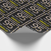 95誕生日:フローラ花数名前をカスタムする ラッピングペーパー (角)