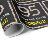 95誕生日:フローラ花数名前をカスタムする ラッピングペーパー (ロールコーナー)