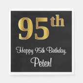 95誕生日~ラグジュアリーエレガントなフェイク金ゴールドルック# スタンダードランチョンナプキン (正面)