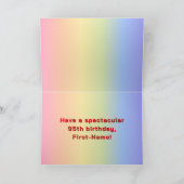 95誕生日:レインボー文字カスタム、写真&名前 カード (内部)