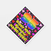 95誕生日:愛するハートパターン、虹# 95 スタンダードランチョンナプキン (角)