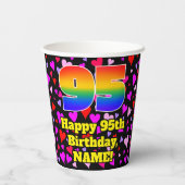 95誕生日:愛するハートパターン, Rainbow 95 紙コップ (裏面)