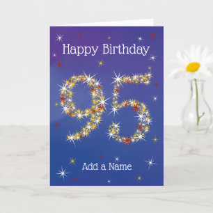 95誕生日- 95イン星 – 青 – 年齢95 カード