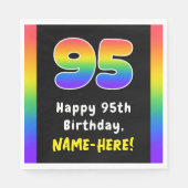 95誕生日: Rainbow Spectrum # 95,名前をカスタムする スタンダードランチョンナプキン (正面)