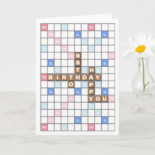 95誕生日、Wordゲームボード カード (小さな植物)
