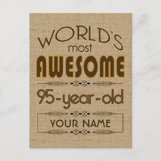 95誕生祝いワールド最高のファブラス インビテーションポストカード (正面)