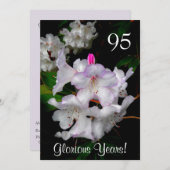 95誕生祝い/ピンクエレガントツツジ 招待状 (正面/裏面)