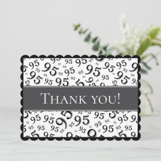 95 "Thank you!" Black/White Number Pattern サンキューカード (スタンド正面)