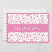 95 "Thank you!" Pink/White Number Pattern サンキューカード (正面)