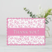 95 "Thank you!" Pink/White Number Pattern サンキューカード (スタンド正面)