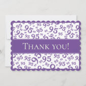 95 "Thank you!" Purple/White Number Pattern サンキューカード (正面)