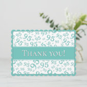 95 "Thank you!" Teal/White Number Pattern サンキューカード (スタンド正面)