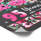 95 Year Old Made In 1931 Floral 95th Birthday Wome ポスター (角)