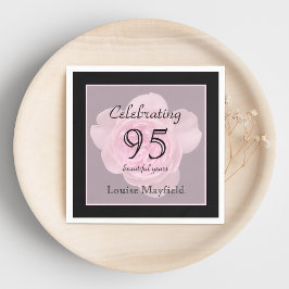 95thバースデーパーティーバラ紙ナプキンス スタンダードカクテルナプキン