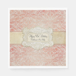 95thバースデーパーティーヴィンテージフランスのレースリージェンシー スタンダードランチョンナプキン