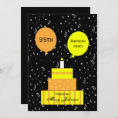 95thバースデーパーティー招待おもしろい95thケーキ 招待状 (正面/裏面)