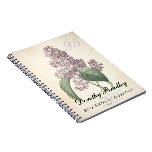 95thバースデーパーティー薄紫カスタムゲストブック ノートブック (右側)