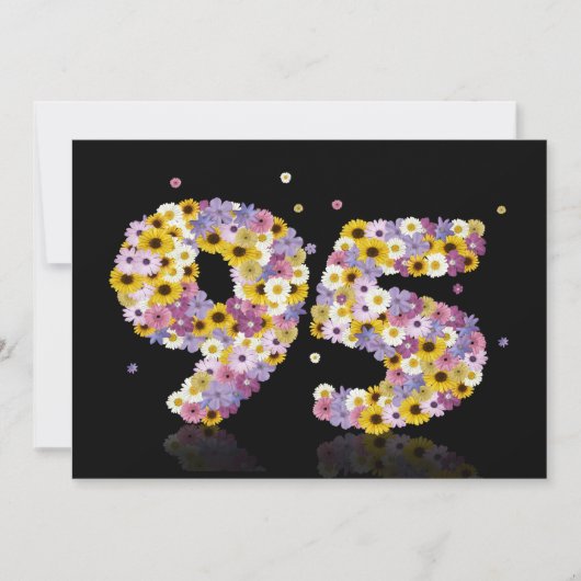 95thバースデーパーティー、花の文字 招待状 (正面)