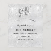 95th誕生日シルバーグリッター予算の招待 チラシ (正面)