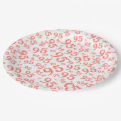 95th誕生日パーティー乱数模様サンゴ ペーパープレート (アングル)