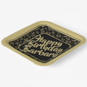 95th誕生日パーティー番号パターンブラック金ゴールド ペーパープレート (傾斜あり)