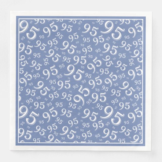 95th誕生日パーティー番号パターンブルー/ホワイト (正面)