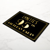 95th誕生日パーティー：アールデコ見る"95"，名前と 箔招待状 (回転した状態)