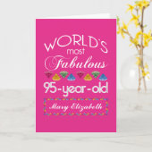95th誕生日モストファビュカラフルージェムズピンク カード (黄色い花)