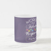 95th誕生日モストファヴルカラフルゲムズパープル フロストグラスマグカップ (正面右)