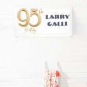 95th誕生日金ゴールドネイビーブルー名前をカスタムする 横断幕 (インサイチュ)