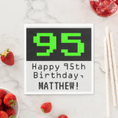 95th誕生日 – ネルディ/オタク系のスタイル「95」と名前 スタンダードランチョンナプキン (インサイチュ)