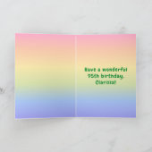 95th Birthday: Colorful Rainbow # 95, Custom Name カード (内部)