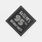 95th Birthday Party:アールデコスタイル+名前をカスタムする スタンダードランチョンナプキン (角)