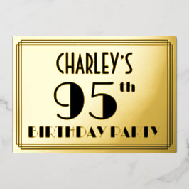 95th Birthday Party —アールデコ検索「95」 +名前 箔招待状