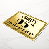 95th Birthday Party —アールデコ検索「95」 +名前 箔招待状 (回転した状態)