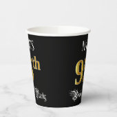 95th Birthday Party – スクリプファンシート、フェイク金ゴールド・ルック 紙コップ (左)