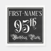 95th Birthday Party – スクリプファンシート+名前をカスタムする スタンダードランチョンナプキン (正面)