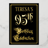 95th Birthday Party – スクリプファンシート&名前をカスタムする 箔招待状 (正面)