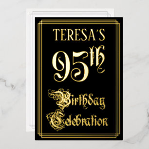 95th Birthday Party – スクリプファンシート&名前をカスタムする 箔招待状