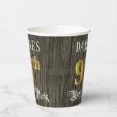95th Birthday Party — フェイク金ゴールド&ウッドフェイク・ルックス 紙コップ (左)