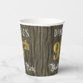 95th Birthday Party — フェイク金ゴールド&ウッドフェイク・ルックス 紙コップ (右)