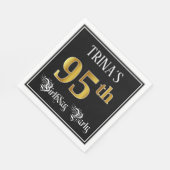 95th Birthday Party — Fancy Script, Faux Gold Look スタンダードランチョンナプキン (角)