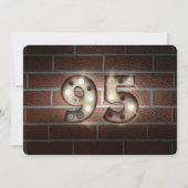 95th Birthday Party-marquee lights on brick 招待状 (正面)