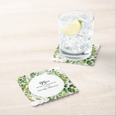 95th Birthday Party Modern Green Botanical ペーパーコースター (インサイチュ)