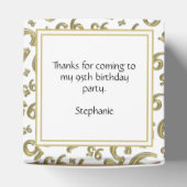 95th Thank You誕生日金ゴールド/ホワイトナンバーパターン フェイバーボックス (上部)